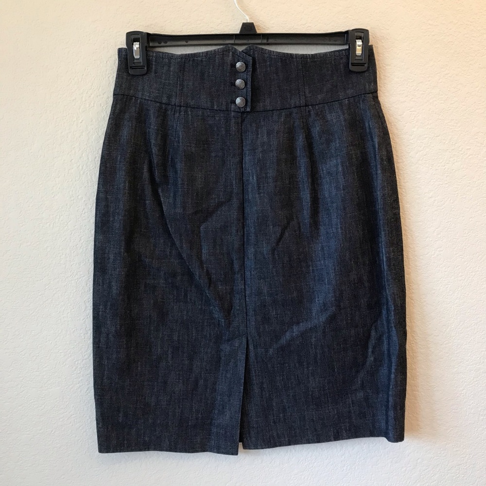 Classiques Entier Classic Denim Pencil Skirt Size 8 Blue Office Career Cotton - Picture 3 of 8
